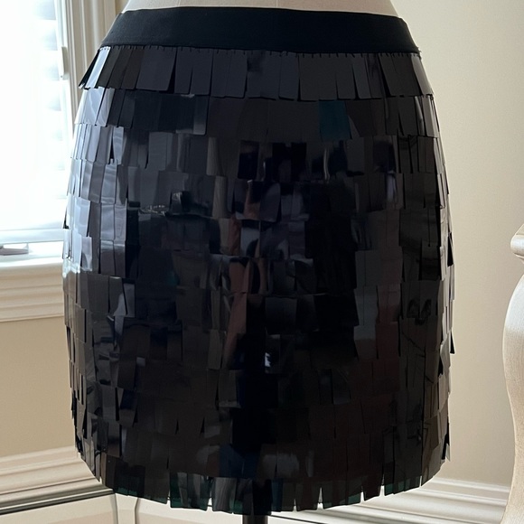 DKNY Black Rectangular Paillette Embellished Stretch Mini Skirt—NWT - Picture 8 of 14